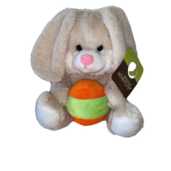 Animal Adventures Plush Bunny Easter Floppy Bunny with Egg Retired - Picture 1 of 4